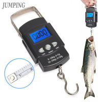 Digital Portable Fishing Scale 110lb/50kg Lcd Screen Portable Electronic Scale With Measuring Tape Ruler