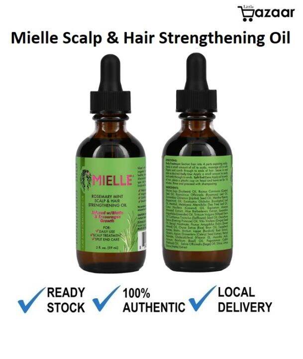 Mielle Scalp & Hair Strengthening Oil, Rosemary Mint, 2 Fl Oz (59 Ml ...