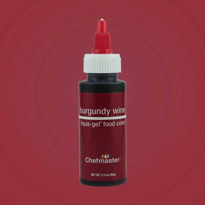 สีเจล สีแดงเลือดหมู ขวด 65กรัม / Chefmaster Color BURGUNDY Liqua-Gel 2.3oz/(5051)