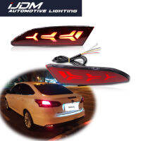 2pcs For Ford Focus 3 2011-2014 Sedan Hatchback Function as Tail,ke &amp; Rear Fog Lamps,Turn Light LED Bumper Reflector Lights