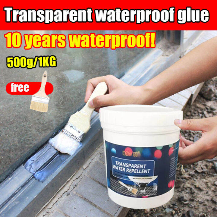 cod HAOYI Transparent Water Proof Glue 500G/1KG Suitable for concrete