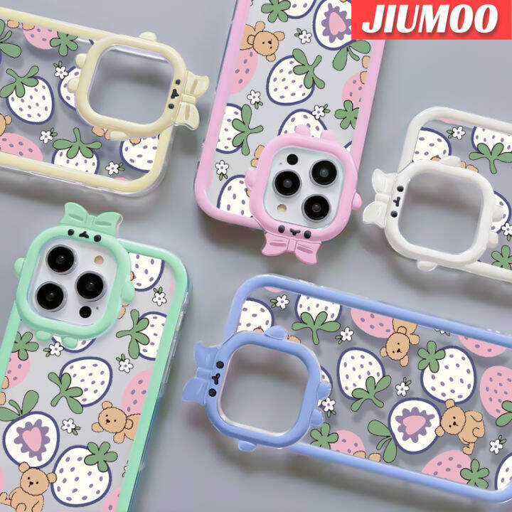 เคส-jiumoo-สำหรับ-vivo-y72-5g-y52-5g-y75s-5g-เคสลายการ์ตูนหมีสตรอเบอร์รี่โปร่งใสกันกระแทกสีสันสดใสปลอกซิลิโคนเคสนิ่มใส่โทรศัพท์เคสป้องกันเลนส์กล้องถ่ายรูปลายมอนสเตอร์ตัวเล็กที่สร้างสรรค์