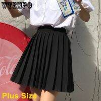 【CC】 WTEMPO Elastic Waist Schoolgirls Pleated Skrits All-match Korean Skirts Streetwear