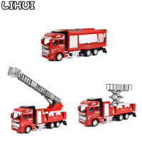 3 PCS Set Inertia Toy Car Vehicle Model Alloy Diecast Fire Truck Fire Ladder Truck Educational Toys for Children Boys Gifts Game