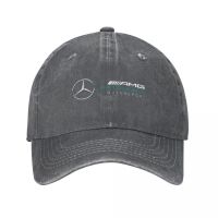 Mercedes-AMG Petronas F1 Team Logo Industrial Style Retro Washed Cowboy Baseball Caps Unisex Adjustable Printing Hat Trend Personalized Tennis Cap Baseball Cap Outdoor Couple Travel Camping Hiking Hat