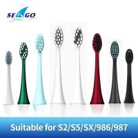 ₪ SEAGO Electric Toothbrush Head Replacement Brush Sonic 4PCS Compatible For SG986/SG987/S2/SX/S5 Gum Health Whitening Brush Heads