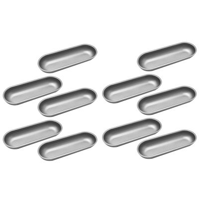 10 Pcs Hot Dog Mold Carbon Steel Sausage Non Stick Bakeware Oval Bun Baking Pan for DIY Homemade Bread Tool