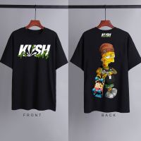 【พร้อมสำหรับการจัดส่ง】 เสื้อยืดแฟชั่น - KUSH รูปแบบการ์ตูนวัฒนธรรมวินเทจแรงบันดาลใจผ้าฝ้ายหลวมเสื้อผ้าเสื้อยืดสําหรับผู้ชา