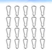 MOVTOTOP 20pcs มะระรูปอลูมิเนียมน้ำหนักเบามัลติฟังก์ชั่ carabiners กลางแจ้งแขวนเบ็ดปีนหัวชาร์จเทรเชอร์ขนาดเล็กห้อยหัวเข็มขัด (สีเงิน)