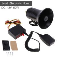 Durable 50W 12V 3 Sound Car Air Horn Electronic Warning Siren Motorcycle Alarm Firemen Ambulance Loudspeaker support MIC