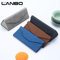 Portable Triangle Sunglasses Box Folding PU Waterproof Strong Magnet Eyewear Case Glasses Protective Organizer Solid Color