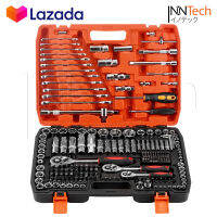 InnTech King Tools เครื่องมือช่าง ประแจ ชุดบล็อก 216 ชิ้น (ชุดใหญ่) ขนาด 1/4 นิ้ว 3/8 นิ้ว 1/2 นิ้ว ชุดเครื่องมือ ชุดประแจ ลูกบล็อก บล็อก ไขควง KING TOOLS SERIES ผลิตจากเหล็ก CR-V แท้ รุ่น WKT-216PCS