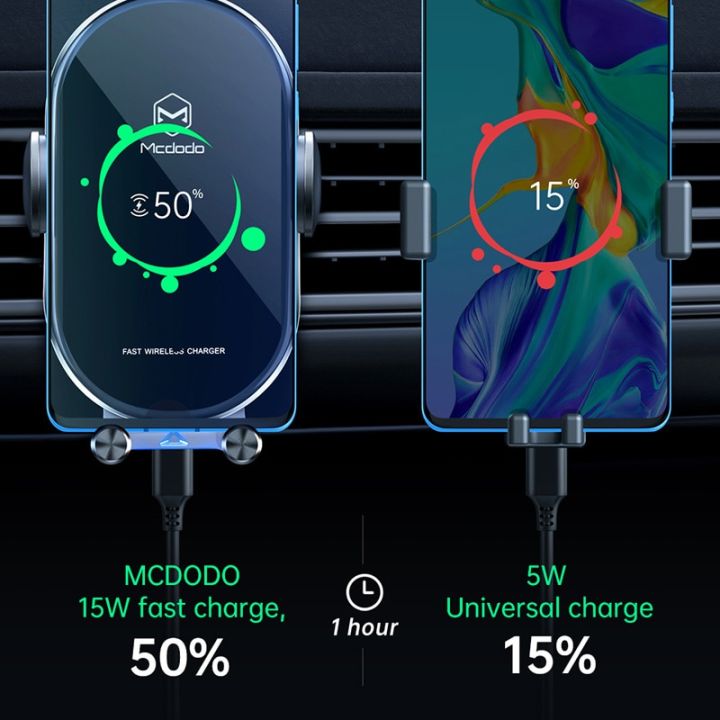 mcdodo-ที่วางโทรศัพท์ในรถที่ชาร์จแบบไร้สายระบบฉี15w-อากาศแบบกราวิตี้อัตโนมัติที่ตั้งน้ำหอมติดรถยนต์ในรถขนาด11-x