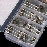 60Pcs/Box 6x30mm 5A-30A Glass Tube Fuses Assorted Kit with Fuse Holder Fuse for Pressure Wash Fuse Adapter