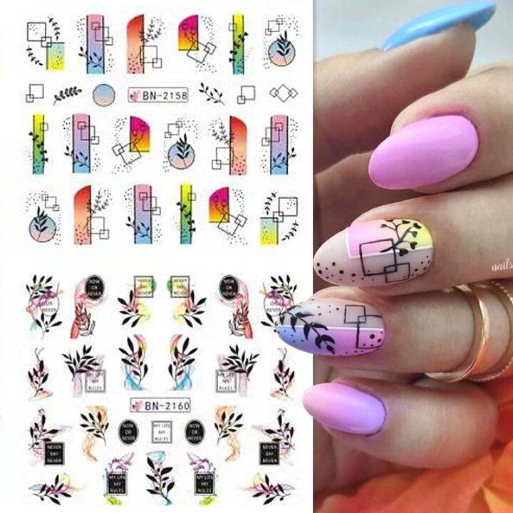 12pcs-flower-leaves-decals-plant-geometric-sliders-nail-stickers-for-manicure-nail-art-decoration-transfer-water-stickers