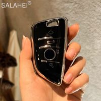 โครงเปลือกนอกเคส Kunci Remote Mobil TPU สำหรับ BMW X1 X5 X6 X7 1/3/5/6/7ซีรีส์ G20 G30 G32 G11 F15 F16 Z4 F48 F39 G02 G01 G07