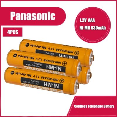 4PCS Panasonic 1.2V 630MAh Ni-MH AAA ยี่ห้อแบตเตอรี่โทรศัพท์แบบไร้สายแป้นพิมพ์ไร้สายหนูของเล่น