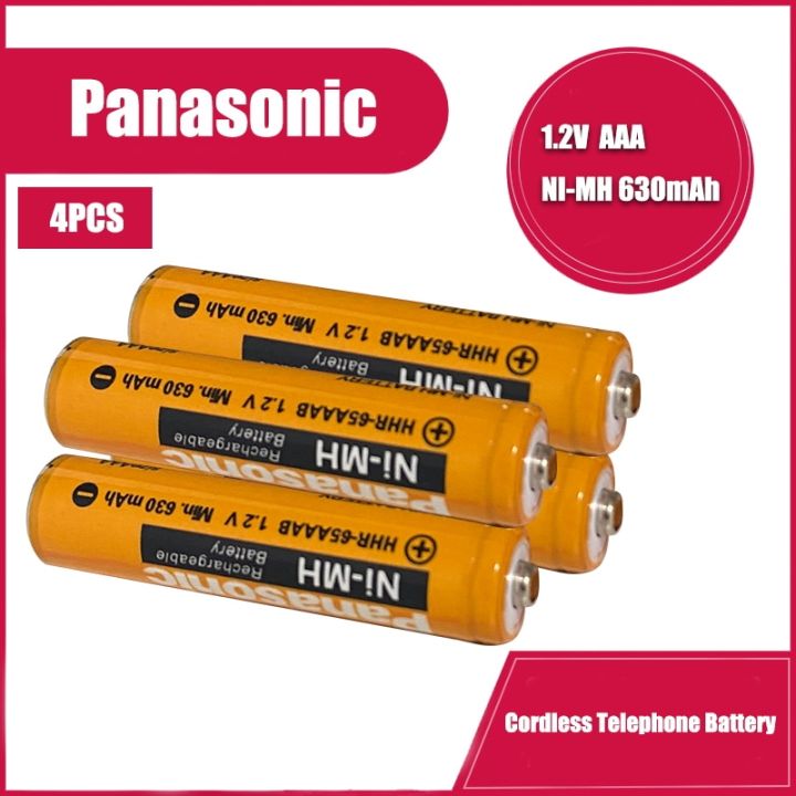 4pcs-panasonic-1-2v-630mah-ni-mh-aaa-ยี่ห้อแบตเตอรี่โทรศัพท์แบบไร้สายแป้นพิมพ์ไร้สายหนูของเล่น