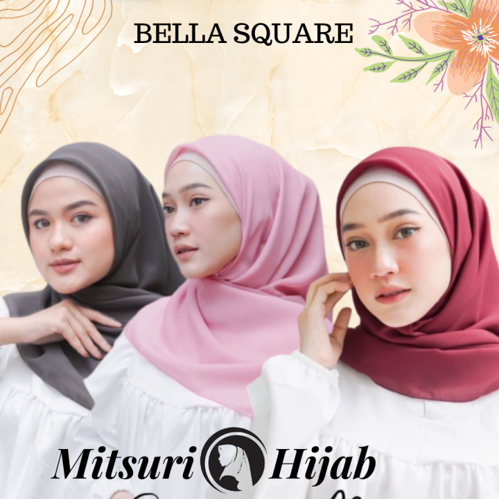 [ COD ] Hijab Bella Square 50 Warna Hijab Jilbab Segi Empat/Varian ...