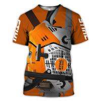 SHIRT - (All sizes T are in stock) Fashion Trend Sleeve Chain Saw Short Stihl 3D Full Print Clothing Ja05943d T-shirt (You can customize the name and pattern for free) - TSHIRT