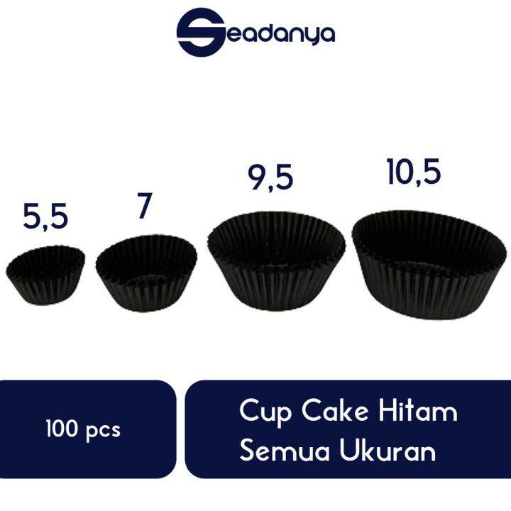 Cup Cake Hitam Semua Ukuran 100pcs-Cake Cases-Bolu-Roti Kukus-KueCoklat ...