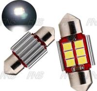 LED หลอดไฟ SMD 6 ดวง ไฟห้องโดยสาร ไฟอ่านหนังสือ ไฟเพดานรถยนต์ 31mm แสงสีขาว ( 1 หลอด )