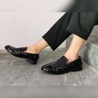 COSMOS SHOES รองเท้าหนังแบบสวม รุ่น Black Patent มีไซส์ใหญ่ถึงเบอร์ 48