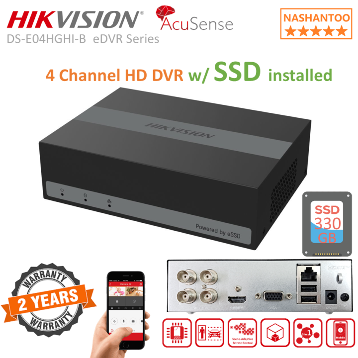 HIKVISION AcuSense ESSD DVR DS-E04HGHI-B 4CH 1080p Lite H.265 ESSD DVR ...