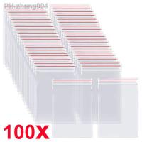 【CW】❏﹍  100PCS Transparent Zip Food Jewelry Storage Plastic Thicken Reclosable Poly