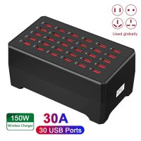 ZZOOI 30A 150W USB Charger 30 Ports Universal Wall Desktop Wireless Fast Charging Station Dock for Mobile Phone Tablet PC Adapter HUB