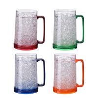 Freezer Ice Beer Mug Double Wall Gel Frosty Beer Cup Drinking Glasses Wine Cup