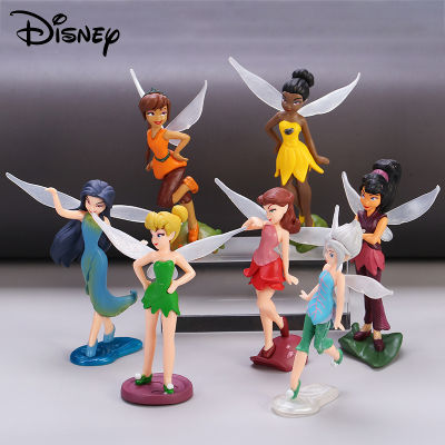 7pcs Tinkerbell Flower Faery Fairy Elf Princess Pvc Anime Action Figure Mini Model Figurine Doll Toys For Childrens Gift