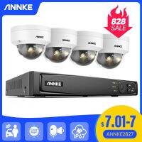 ANNKE 8CH ชุด CCTV กล้องรักษาความปลอดภัย POE เอสดีเฉียบเครื่องบันทึก NVR 8MP พร้อมระบบเฝ้าระวังวิดีโอ3K ไมโครโฟนในตัวกล้อง Ip IK08