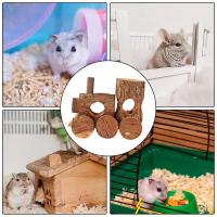 หนูแฮมสเตอร์ไม้ Hideout Mouse อุโมงค์ Enrichment ของเล่นรถไฟรูปร่างสนามเด็กเล่น Gerbil อุปกรณ์เสริมฟันบดปีนเขาของเล่นสำหรับ Home