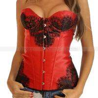 【LZ】❒  Corpete de renda vermelha decorado com top lingerie sexy s m g xl 2xl