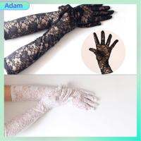 ADAM ตาข่ายแบบตาข่าย ถุงมือยาวสีดำ ลูกไม้ปักลาย มุมมองของภาพ ถุงมือร็อค ดวงอาทิตย์ดวงอาทิตย์ดวงอาทิตย์ บางเฉียบมาก ถุงมือสำหรับขับรถ ฮาโลวีน