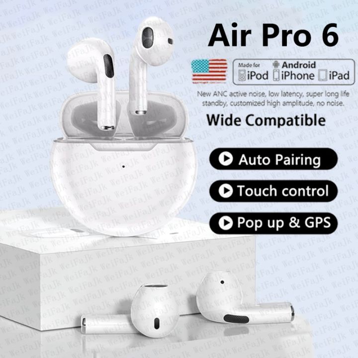 zzooi-for-apple-original-air-pro-6-tws-wireless-headphones-bluetooth-earphones-in-ear-earbuds-mic-pods-headset-android-iphone-earphone