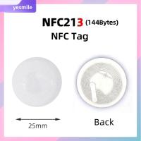 YESMILE 50pcs 13.56MHz ป้าย NFC กลมกลมๆ เส้นผ่าศูนย์กลาง25มม. ป้ายสติกเกอร์ฉลาก ทนทานต่อการใช้งาน สติกเกอร์213 สำหรับ Huawei Share ios13ทางลัดอัตโนมัติส่วนบุคคล คัดลอกป้ายโคลน