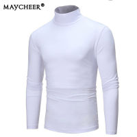 MAYCHEER เสื้อคอเต่าบางสีทึบง่ายต่อการจับคู่กับเสื้อผ้า