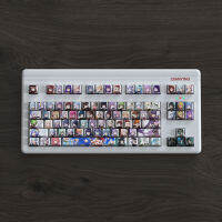 129 Keys ชุด Genshin ผลกระทบข้อความเหมือนกับ PBT ย้อมระเหิดเล่นเกมอะนิเมะหมวกที่สำคัญเชอร์รี่รายละเอียด Lightproof ปุ่มกดสำหรับ MX สวิทช์