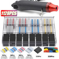 1128PCS กันน้ำความร้อนหด BUTT CRIMP เทอร์มินัล SOLDER Seal สายไฟ Splice Terminal ชุดเครื่องทำความร้อน-Jiieu