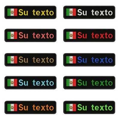 Mexican Flag Mexico 10X2.5cm Embroidery Custom Name Text Patch Stripes Badge Iron On Or  Patches Adhesives Tape