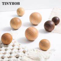 Minimalist Round Wooden Knob Drawer Pulls Natural Walnut Ash Beech Decor Ball Kitchen Cabinet Handles Simple Furniture Hardware