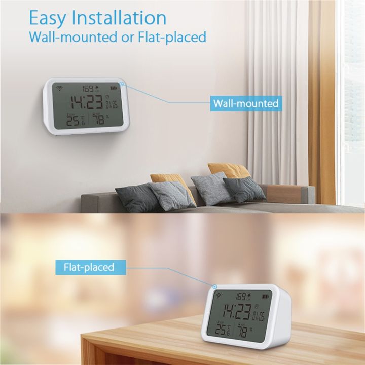 tuya-นาฬิกาปลุก-เซนเซอร์ตรวจจับอุณหภูมิความชื้น-wifi-4-in-1-สําหรับบ้าน-ห้องนอน-ห้องนั่งเล่น-m-pdo