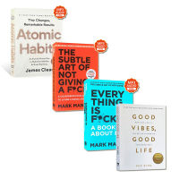 หนังสือภาษาอังกฤษ หนังสือ Atomic Habits / The Subtle Art of Not Giving A F*ck  / Everything Is F*cked / Good Vibes, Good Life English Book Mark Manson Book Self Help Book Inspirational Book Reading Book Gift พร้อมส่ง