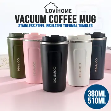 1pc 304 Stainless Steel Double Walled Vacuum Insulated Coffee Cup, 510ml  Portable Leak-proof Mug For Adults