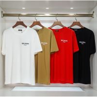 High Quality Classic Multicolor Flocking Letter Small LOgO Casual Short Sleeve Round Neck T-Shirt