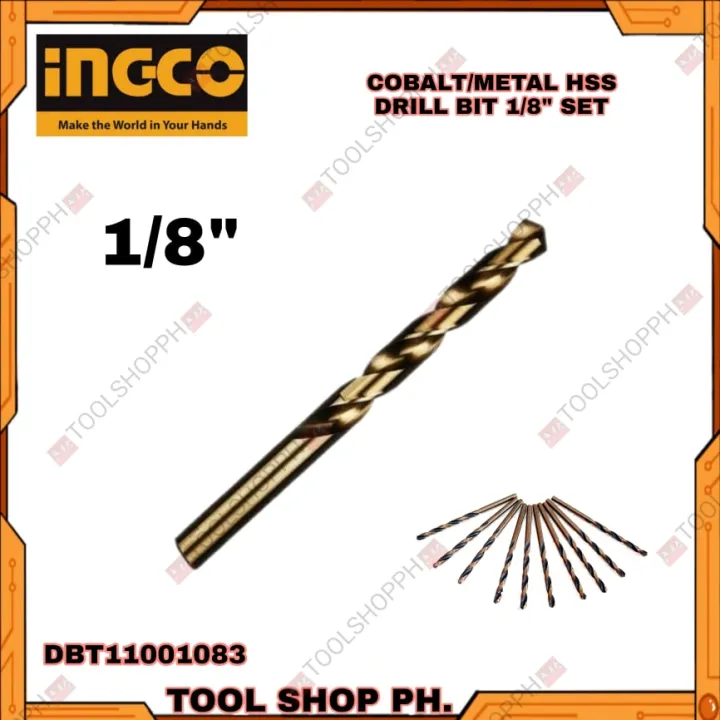 INGCO Original Cobalt HSS Drill Bit 10 Pcs 1/8" DBT11001083 | Lazada PH