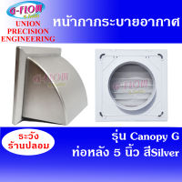 GFLOW  ฝาครอบช่องระบายอากาศ  Canopy ท่อ 5  มีเกล็ด (สี Silver) หน้ากากท่อระบายอากาศฝาครอบโค้ง