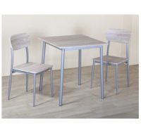 Dining table set 2 seats (1 table + 2 chairs) Table:70X70X76.5 cm. Chair: 41X45.5X84.5 cm.